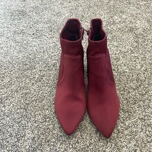 Very cute red ankle boots.  Size 8.5.  Wore one time. 4 inch heel